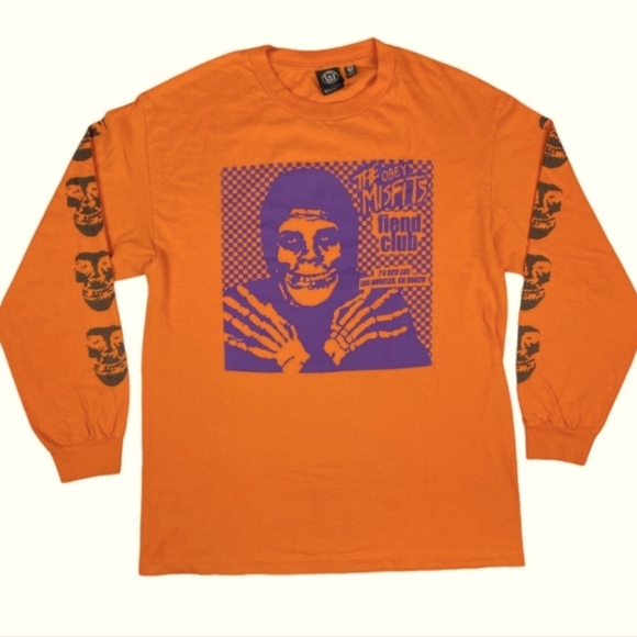 Obey Other - Obey X The Misfits Fiend Club Rock Orange L/S Graphic Shirt Men’s M